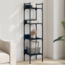 Bookshelf 4-Tier Black 35x30x138.5 cm Engineered Wood - £33.25 GBP
