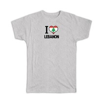 I Love Lebanon : Gift T-Shirt Flag Heart Country Crest Lebanese Expat - £19.97 GBP