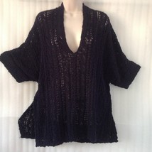 Retro-ology Navy Blue Knit Top  size 16/14/L Cotton Crochet Sweater New $54 - £23.46 GBP