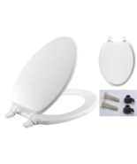 Elongated Closed Front Toilet Seat in White, Enameled Wood, High-Gloss F... - $24.05 CAD
