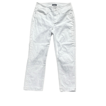 NYDJ Womens Size 2 Denim Capri Cropped Jeans White Lift Tuck Cuffed Hem Stretch - £17.51 GBP