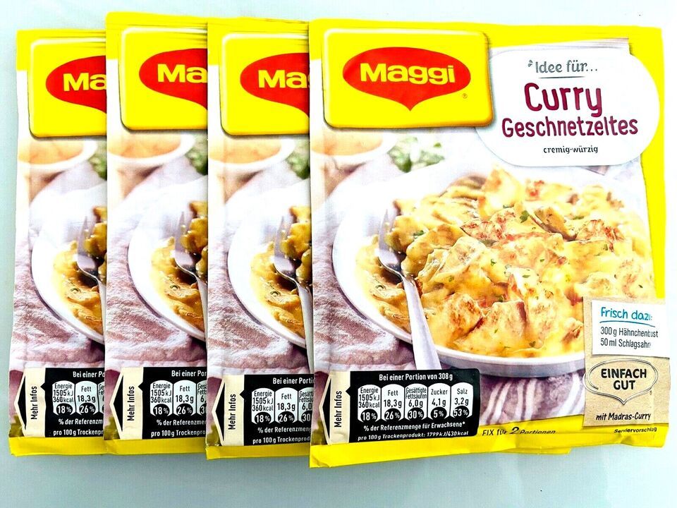 Maggi CURRY Geschnetzeltes Curry STRIPS-4pc/8 servings-Made in Germany-FREE SHIP - $12.86