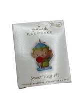 2010 Sweet Treat Elf ~ Holding Lollipop ~ Hallmark Miniature Ornament - £7.85 GBP