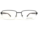 GANT Eyeglasses Frames GA3149 002 Brown Blue Rectangular Half Rim 53-18-140 - $69.98