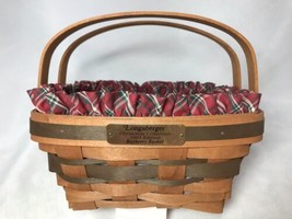 Longaberger 1993 Bayberry Basket Christmas Ed. Fabric Liner, Protector, Brass - £18.34 GBP