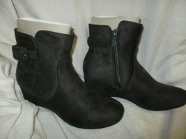 Dream Pair Lang-5A Girls Suede Leather Zip Up Heeled Boots 7&quot;Tall Size(5)C-Grey - £30.25 GBP