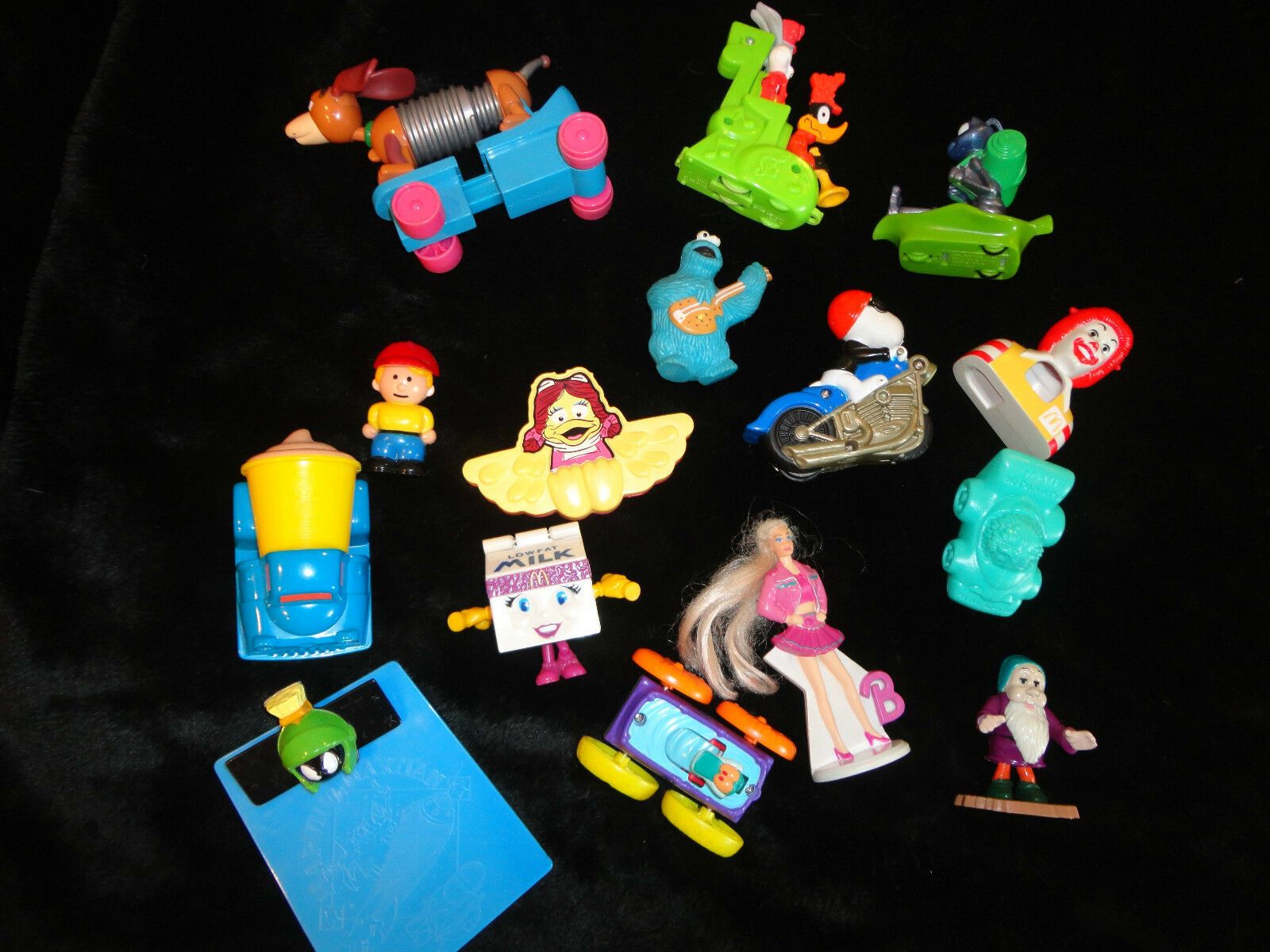 Primary image for MISC MCDONALDS TOY LOT 15 ITEMS TOY STORY BARBIE SNOOPY COOKIE MONSTOR