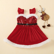 NEW Santa Christmas Girls Red Sequin Dress - £6.59 GBP