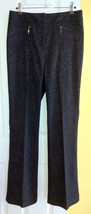 ETCETERA Ornate Flocked Black Stretch Boot Cut Dress Pants w/ Pockets (8) - $24.40