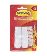 Command Medium Hooks-White 2 Hooks &amp; 4 Strips - £12.25 GBP
