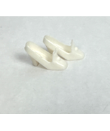 Vintage Barbie Pilgrim Shoes White Chunky Heel Square Toe Slip On Mattel... - €8,33 EUR