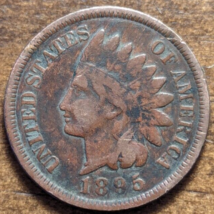 1895 Indian Head Cent Penny Very Good VG - $80.71 MXN