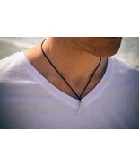 Claw necklace for men, black string, gift for him - £10.27 GBP