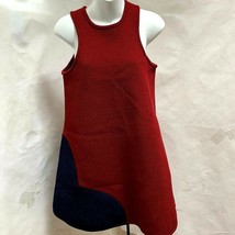 Cynthia Rowley Sz 2 Shift Dress Red Blue Colorblock Cutaway Sleeveless - £17.27 GBP
