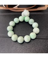 Natural Grade A White Jade Beads Bracelet, 13mm Beads Bracelet - $359.00