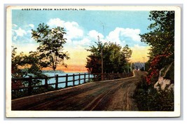 Generic Scenic Greetings Country Road Washington Indiana IN WB Postcard E19 - £3.13 GBP