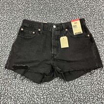 Levi&#39;s 501 Shorts Women 28 Black Denim Jeans High Waist Cotton New - $527.87 MXN