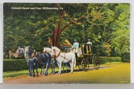 Williamsburg Virginia Colonial Coach and Four Postcard K16 - £3.96 GBP