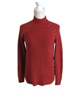 Liz Claiborne Womens Sz XS Red Bling Studded Ribbed Knit Sweater - £12.40 GBP