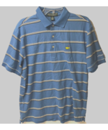 $9.99 Masters Collection Blue Black Stripes Cotton 60s 2-Ply Golf Polo S... - $13.11