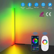 56&quot; LED RGB Corner Floor Lamp Color Changing Music Sync with Remote APP Control - £67.64 GBP