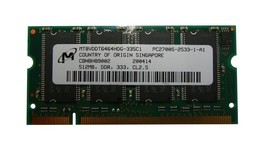 Laptop Memory 512MB,DDR,333,CL2.5 MT8VDDT6464HDG-335C1 PC2700S-2533-1-A1 - £17.10 GBP
