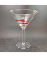 Red Swirl Swirline Martini / Cosmopolitan Cocktail Glass 7.25&quot; Tall    OBO - £9.34 GBP