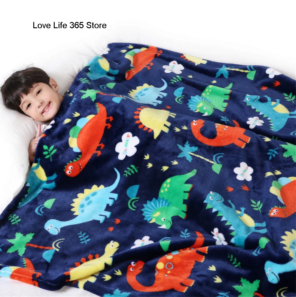 Kids Dinosaur Flannel Blanket For Children Sleep Blankets For Boys Girls - £16.64 GBP+