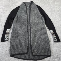 Smartwool Chup Cardigan Womens XS Gray Black Open Front Pockets Sweater - $36.58