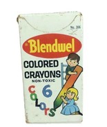 Vintage Blendwel Assorted Colors Colored Crayons &amp; Box - £7.75 GBP