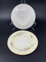 2 Old Vintage Homer Laughlin 6-1/4&quot; Bread &amp; Butter Plate Pink Yellow Blu... - $9.50