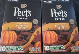 2 Peet&#39;s Coffee Flavored K-Cup Pods, Pumpkin Spice, 10 Ct K-Cup Pods  - £20.41 GBP