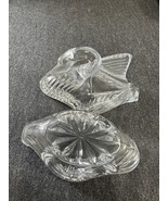 Clear Lead Crystal Nesting Swan Jewelry Trinket Box Candy Dish 3.75” L 3... - £10.50 GBP