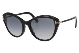Tom Ford Leigh 850-F 01B Black Gold Women’s Cat Eye Sunglasses 64-20-135... - £95.91 GBP