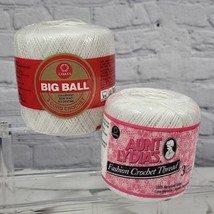 Vintage Crochet Thread Lot Of 2 Spools In White Needle Crafts New Old Stock  - £11.83 GBP