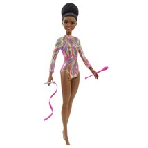 Barbie Rhythmic Gymnast Brunette Doll (12-in) with Colorful Metallic Leo... - $9.85