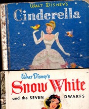 Walt Disney 2 Little Golden Books - Snow White &amp; The 7 Dwarfs and Cinderella  - £4.51 GBP