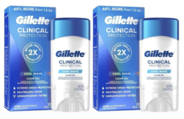 Gillette Antiperspirant Deodorant, Clinical Clear Gel, Cool Wave, 72 Hr. 2 Pack - $28.49