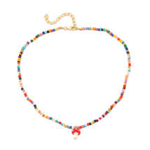 Red Multicolor Howlite &amp; 18K Gold-Plated Mushroom Pendant Necklace - £10.20 GBP