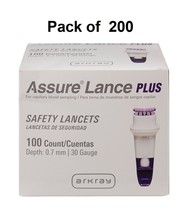 Assure Safety Lancet 30 Gauge 0.7 mm Depth Low Flow, Push Button, 200/Pack - $34.64