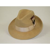 Men Bruno Capelo Hat Australian Wool Rabbit Fur Look Felt Fedora RA764 Tan image 4