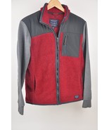 AMERICAN EAGLE Maroon Red DEEP Pile FLEECE Jacket Women&#39;s Small Retro X ... - $24.74