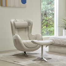 Classic Genuine Leather Massage Chair with Ottoman, Elder White - £2,523.37 GBP
