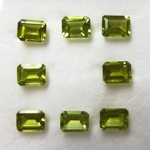 Natural Peridot Octagon Step Cut 8X6mm Parrot Green Color VVS Clarity Lo... - $47.22