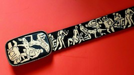 ORGY Scene Genuine Leather Belt &amp; Matching Buckle ADULTS ONLY- Sizes 28&quot;... - £33.26 GBP