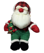 PUFFALUMP Style Buffalo Plaid Santa Claus Nylon Plush Parachute Toy Chri... - $11.86