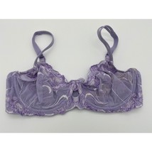 Victoria&#39;s Secret Bra 34D Embroidered Semi-Sheer Light Purple Underwire ... - £15.31 GBP