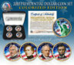 2010 USA MINT COLORIZED PRESIDENTIAL $1 DOLLAR 4 Coin Set Gift Box Certi... - £17.15 GBP