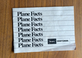 Sears Craftsman Plane Facts Booklet - £7.86 GBP