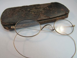 10k SOLID GOLD! spectacles antique AMERICAN OPTICAL wire rim glasses WEA... - $247.76